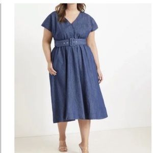 Eloquii Chambray MIDI Dress